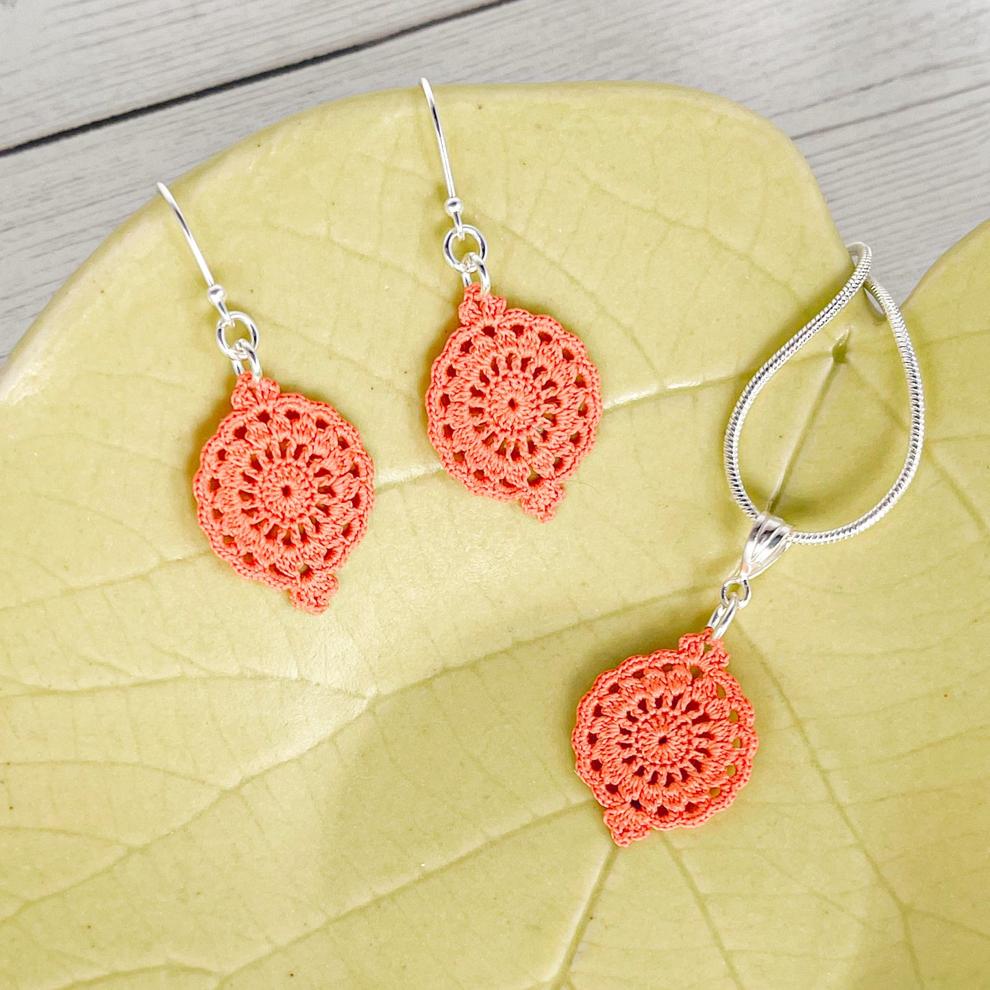 Filigree Cirque Micro Crocheted Cotton Pendant