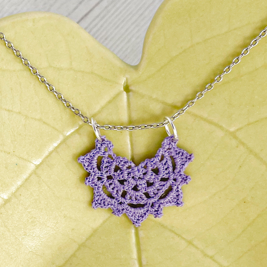 Harvest Moon Micro Crocheted Cotton Pendant