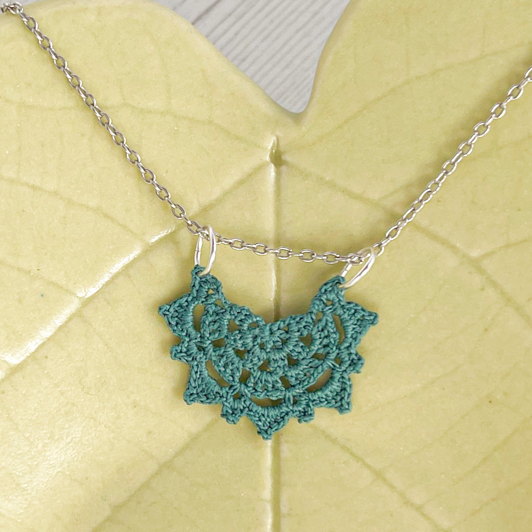 Harvest Moon Micro Crocheted Cotton Pendant