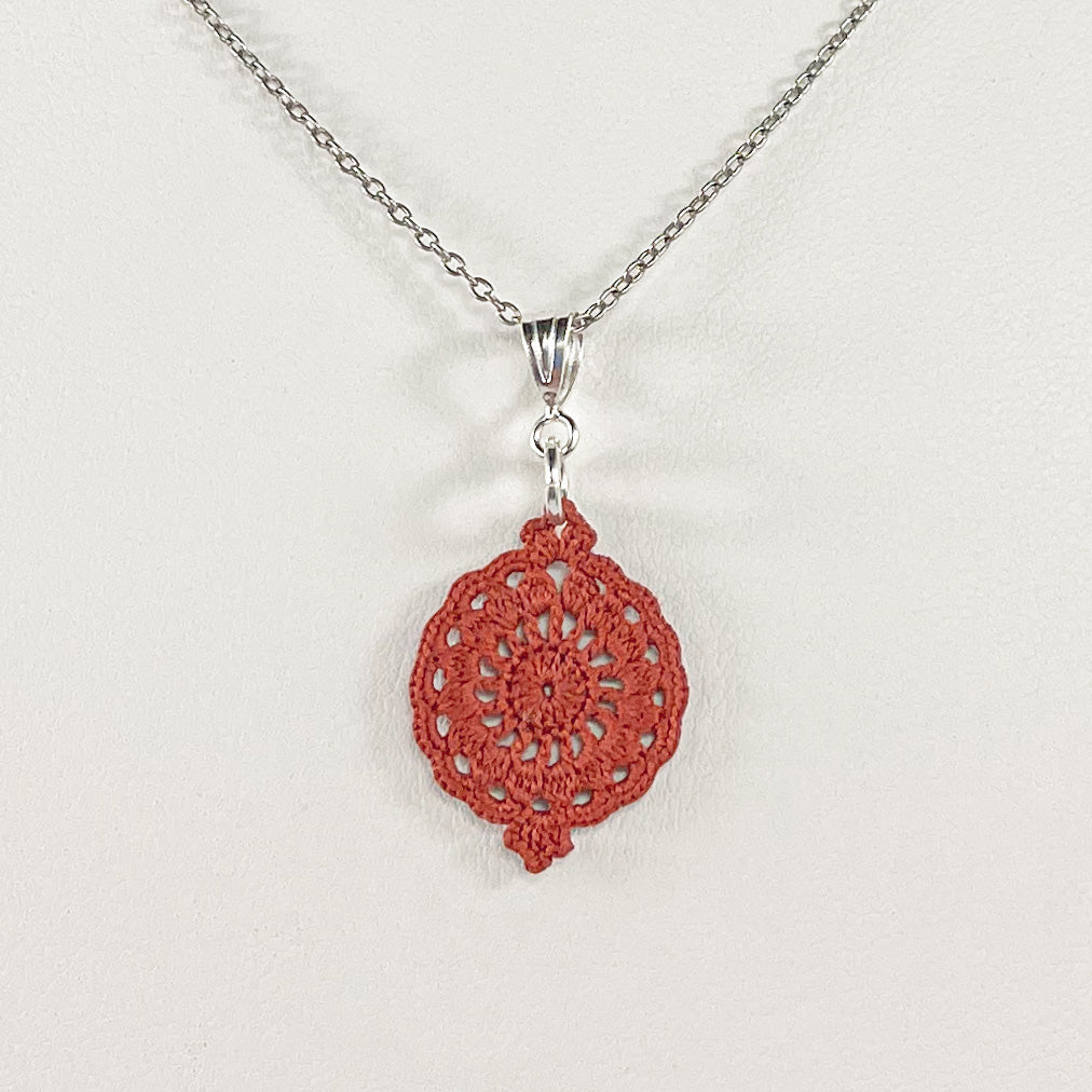 Filigree Cirque Micro Crocheted Cotton Pendant