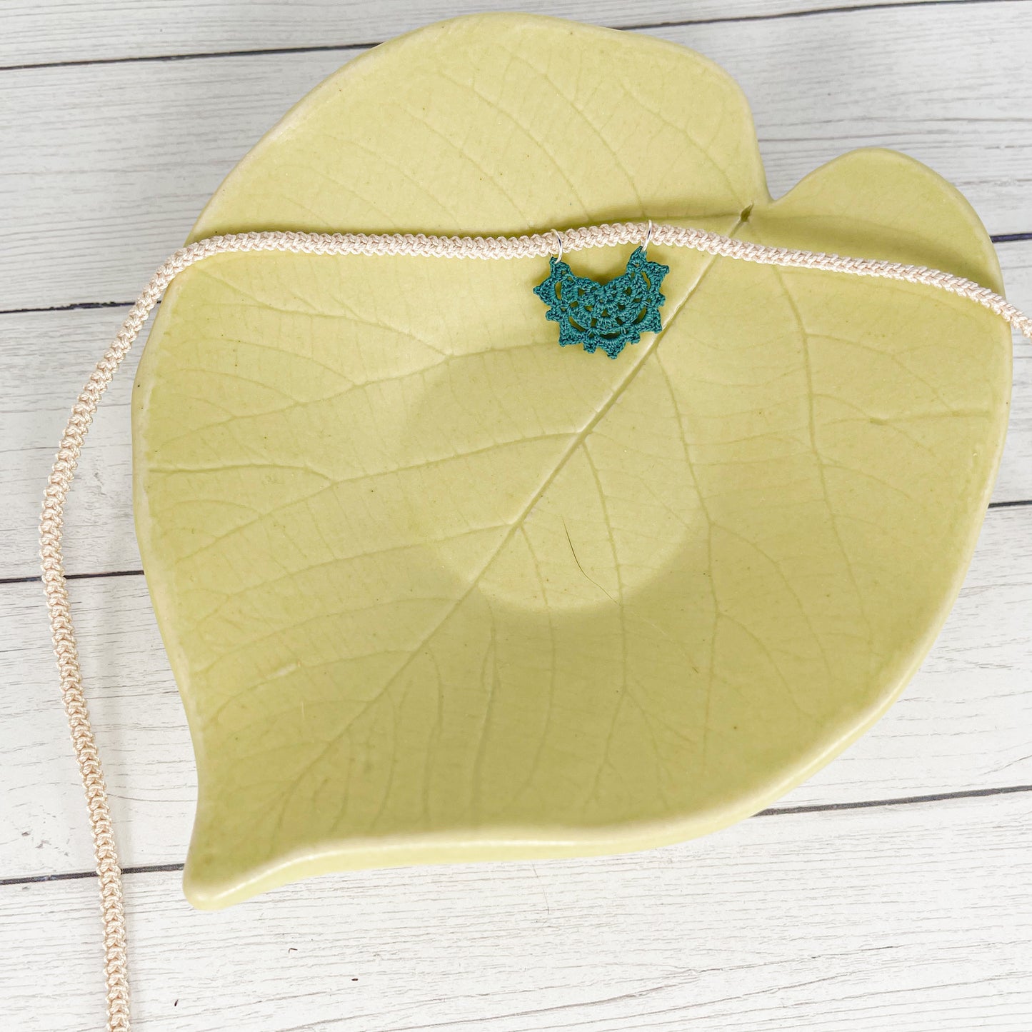 Harvest Moon Micro Crocheted Cotton Pendant