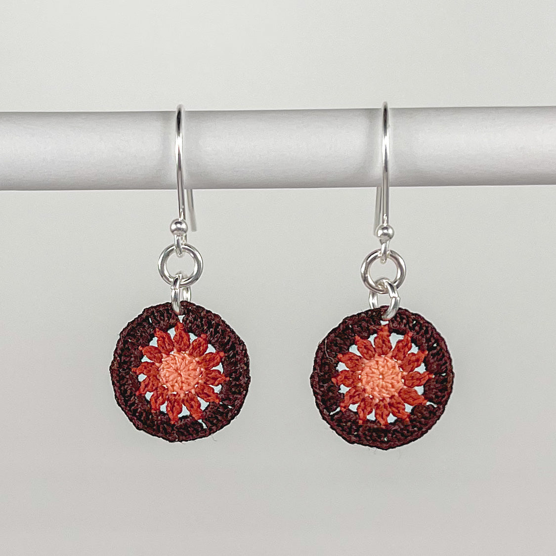 Sunburst Micro Crocheted Cotton Earrings