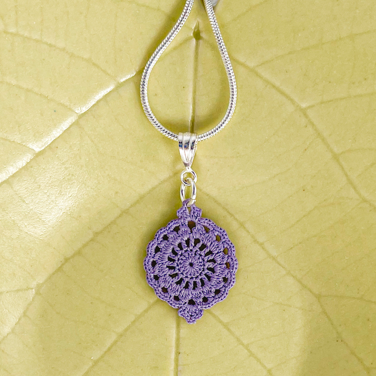 Filigree Cirque Micro Crocheted Cotton Pendant