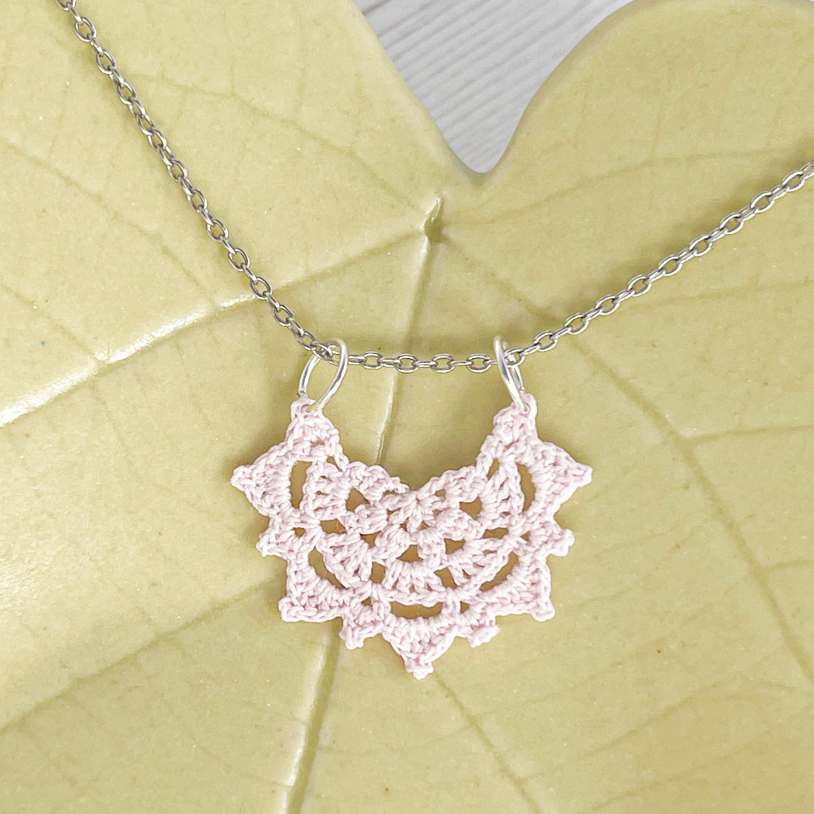 Harvest Moon Micro Crocheted Cotton Pendant