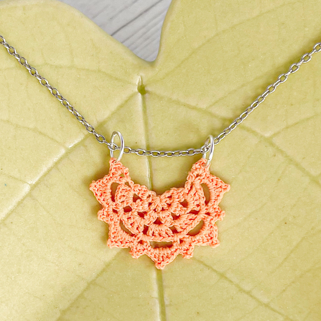 Harvest Moon Micro Crocheted Cotton Pendant