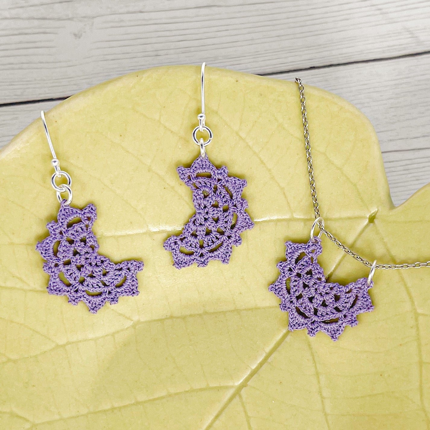 Harvest Moon Micro Crocheted Cotton Pendant