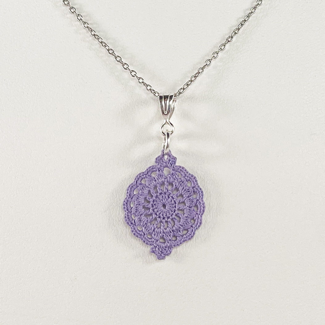 Filigree Cirque Micro Crocheted Cotton Pendant