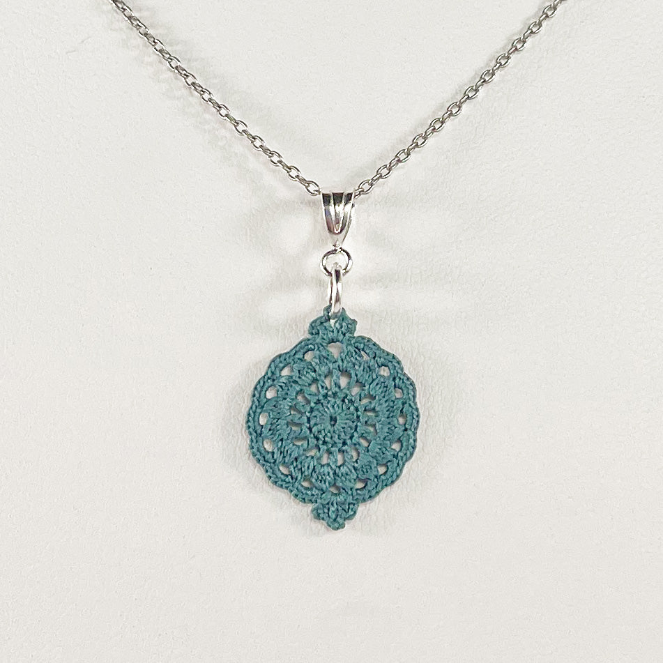 Filigree Cirque Micro Crocheted Cotton Pendant