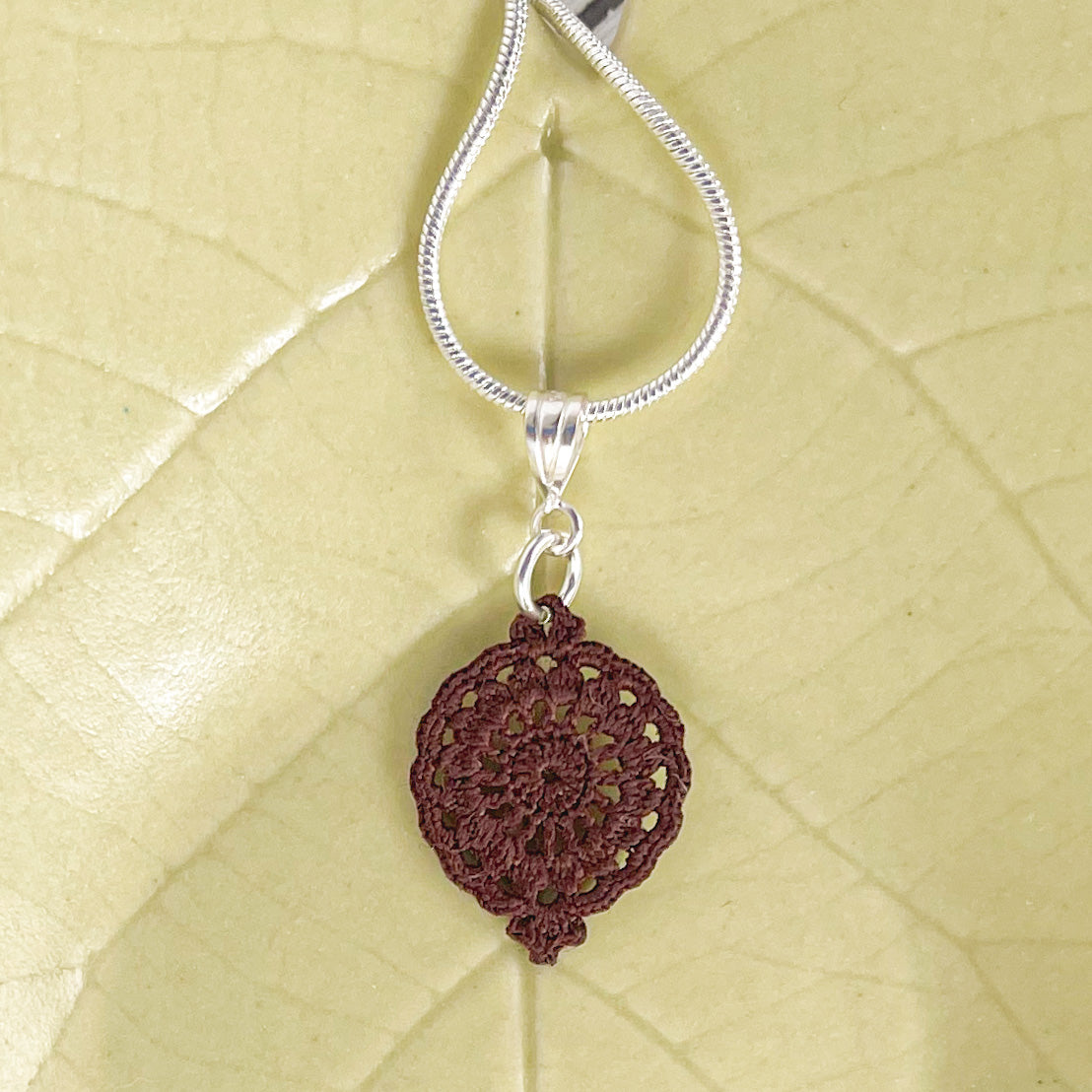 Filigree Cirque Micro Crocheted Cotton Pendant