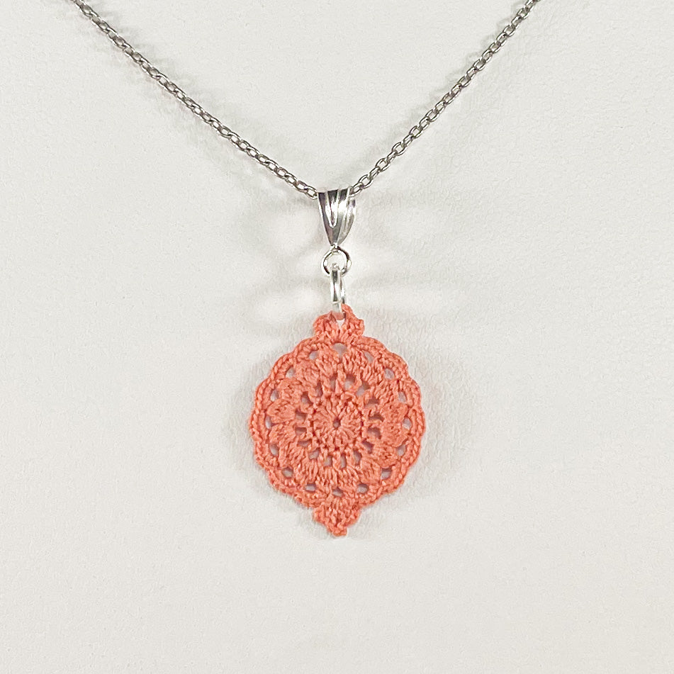 Filigree Cirque Micro Crocheted Cotton Pendant