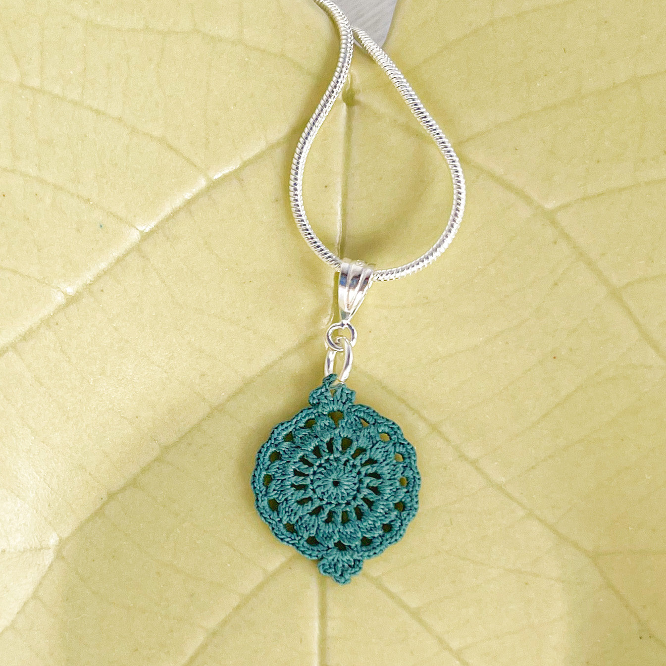 Filigree Cirque Micro Crocheted Cotton Pendant