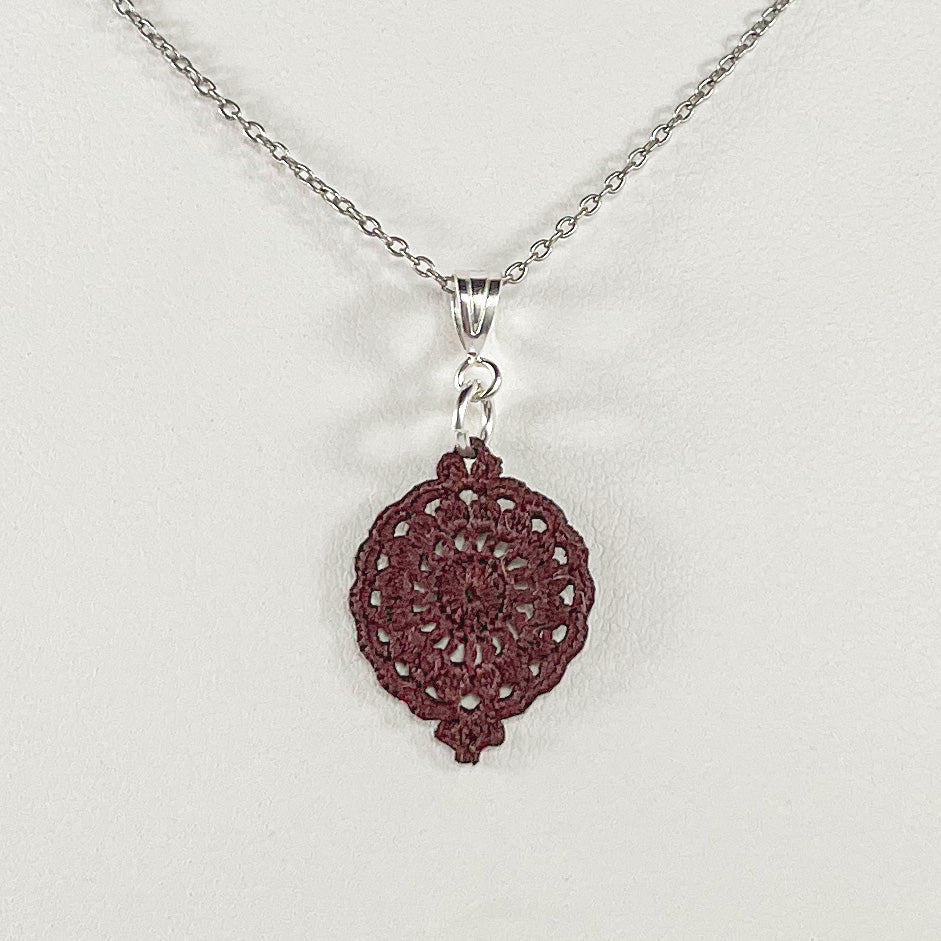 Filigree Cirque Micro Crocheted Cotton Pendant