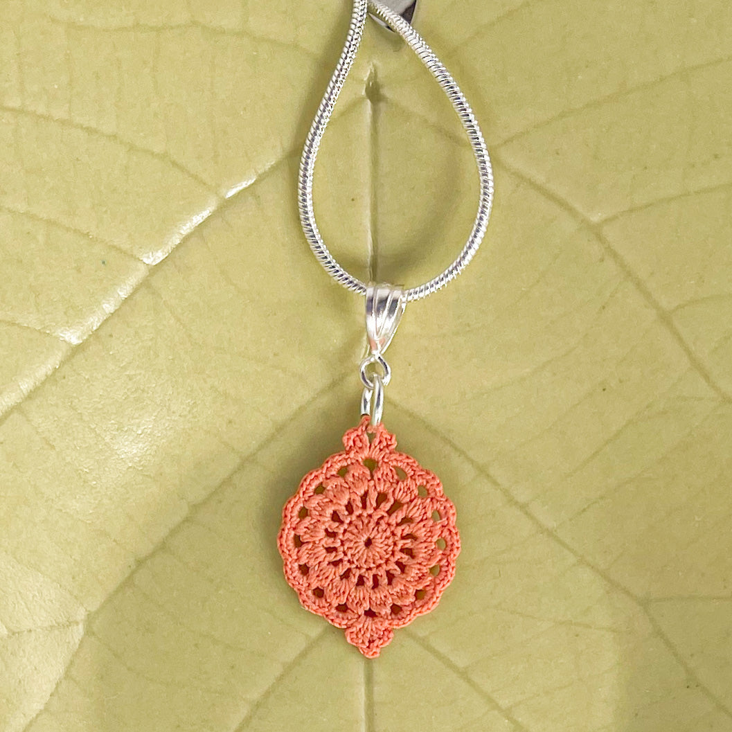 Filigree Cirque Micro Crocheted Cotton Pendant