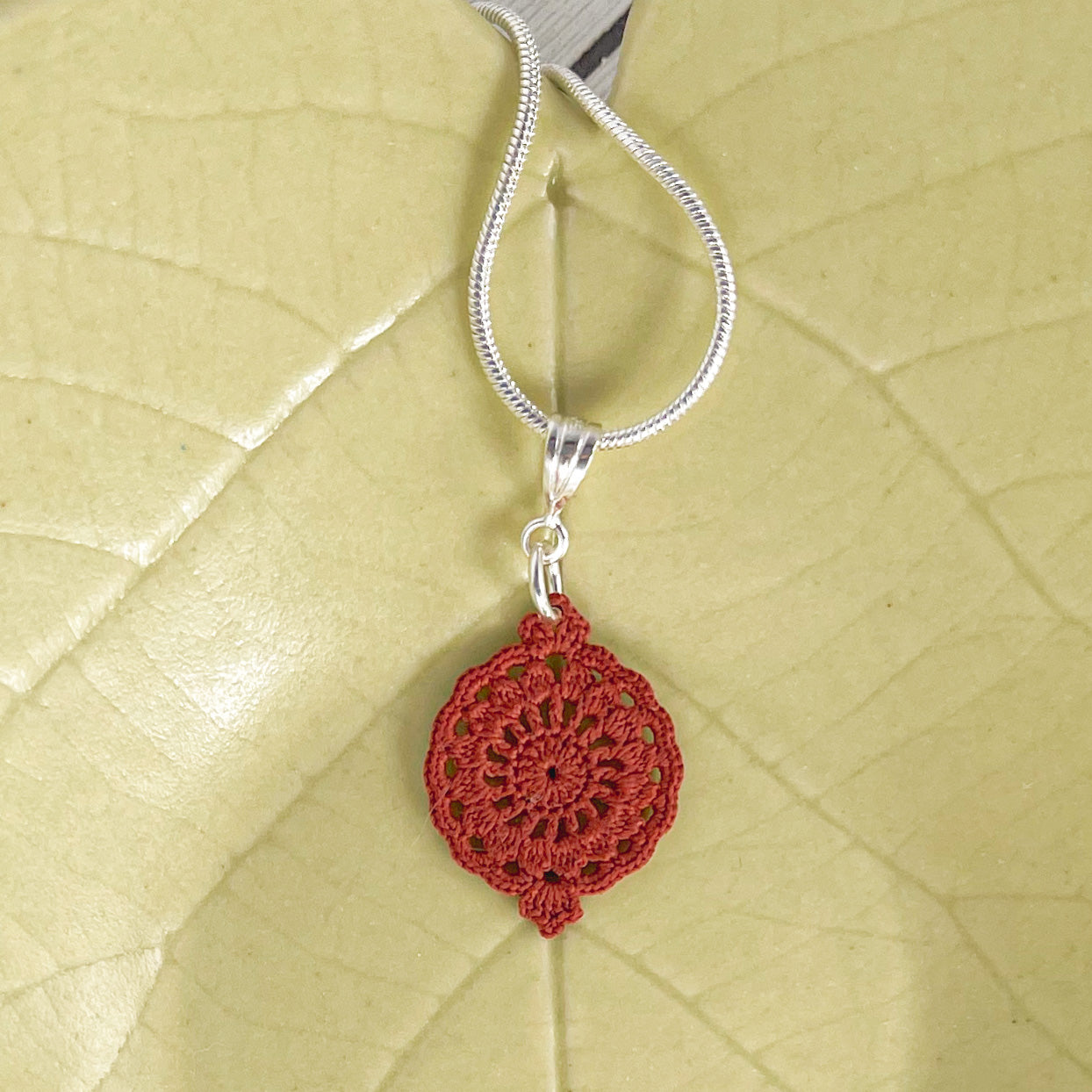 Filigree Cirque Micro Crocheted Cotton Pendant