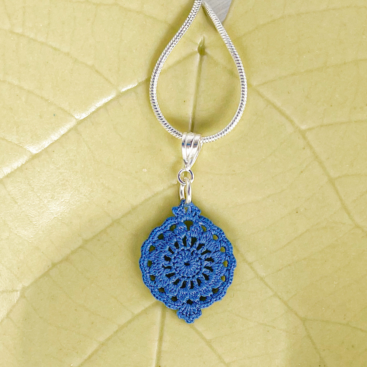 Filigree Cirque Micro Crocheted Cotton Pendant